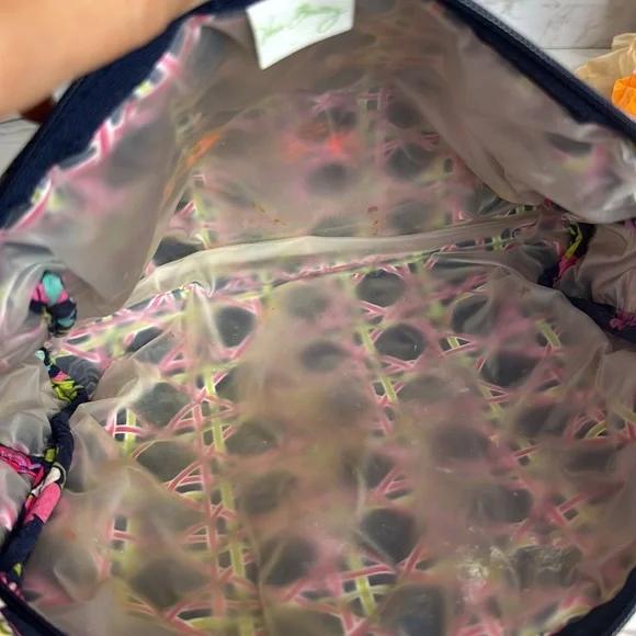 Vera Bradley Large Cosmetic Bag multicolor floral cute spring print - Picture 6 of 6